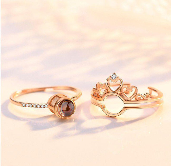 Personalisierte Foto Projektion Ring - Herz Krone - Remigifts