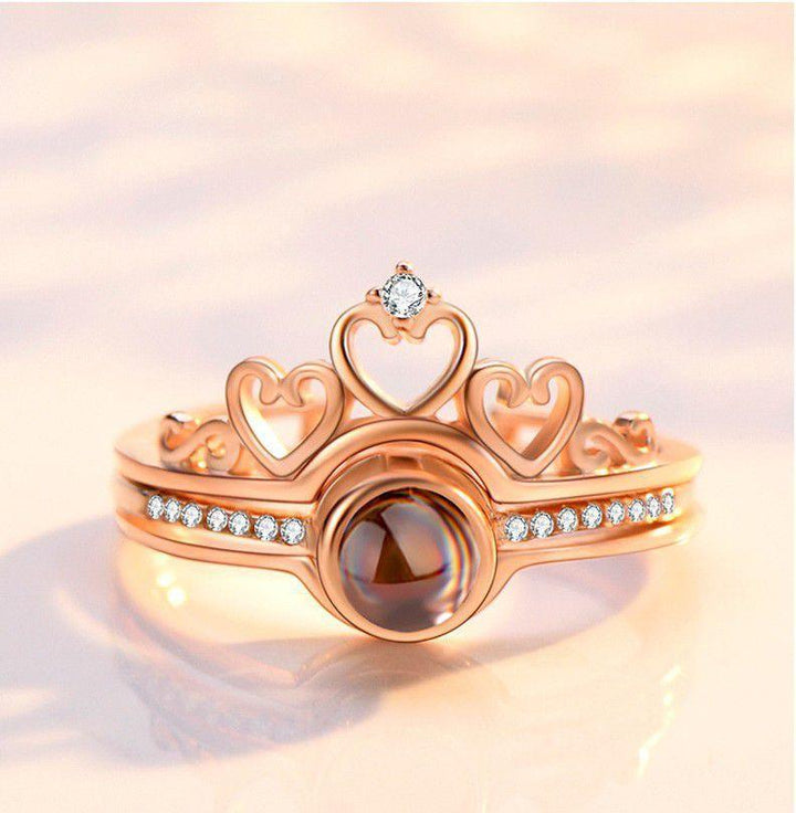 Personalisierte Foto Projektion Ring - Herz Krone - Remigifts