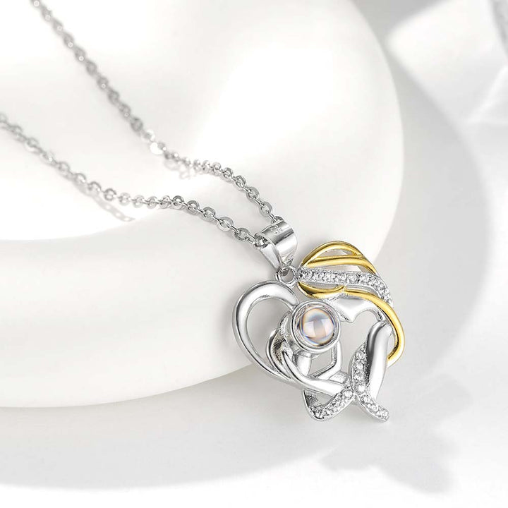 Personalisierte Fotogeschenk Kette mit Foto Gravur für Mütter | Herz Kette mit verstecktem Bild Bild im Stein 925 Silber