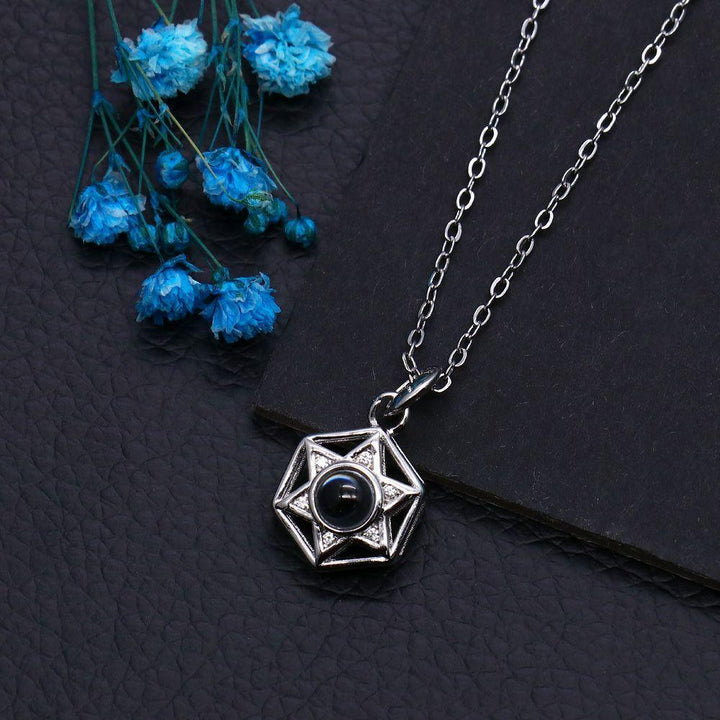 Personalisierte Foto Projektion Hexagramm Paar Kette - Remigifts