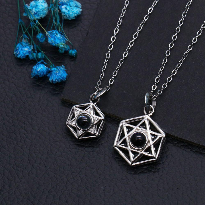 Personalisierte Foto Projektion Hexagramm Paar Kette - Remigifts