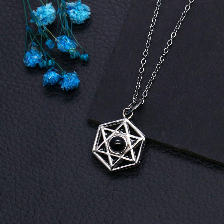 Personalisierte Foto Projektion Hexagramm Paar Kette - Remigifts