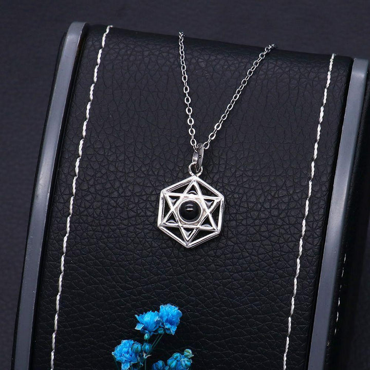 Personalisierte Foto Projektion Hexagramm Paar Kette - Remigifts