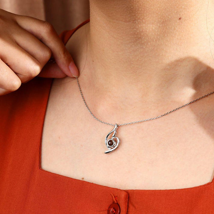 Personalisierte Foto Projektion Hohles Herz Kette - Remigifts