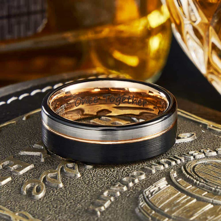 Mehrfarbig Wolfram Eheringe mit Gravur 6mm/8mm - Remisia