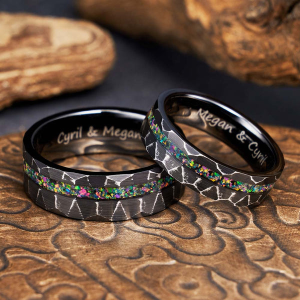 Gehämmerter Wolfram Carbide Ring Schwarz - Grimm Strauch