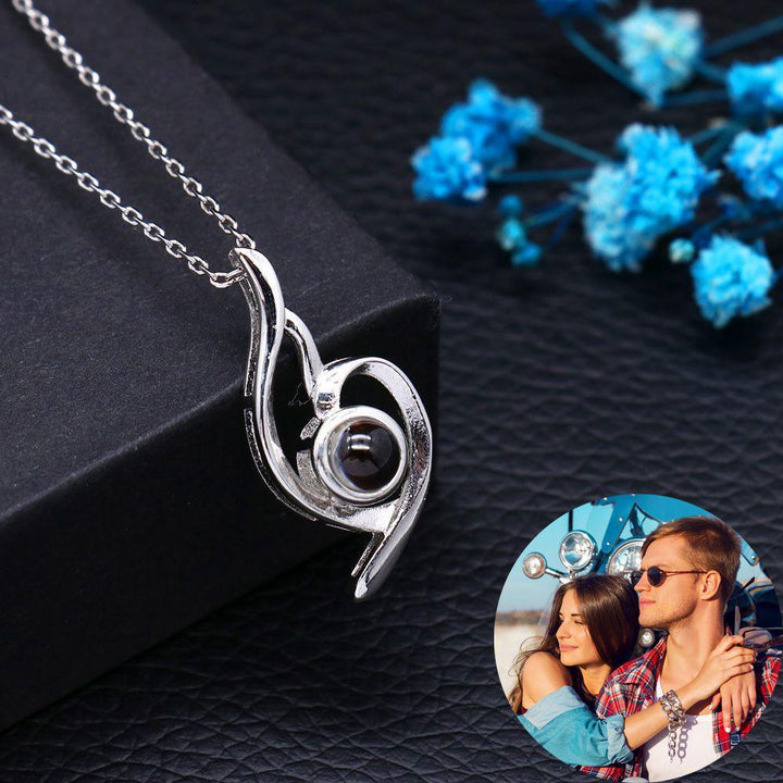 Personalisierte Foto Projektion Hohles Herz Kette - Remigifts
