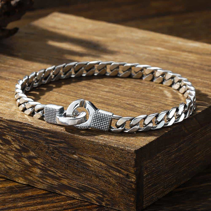 6mm Handschellen Armband Damen mit Gravur Silber | Personalisierte Geschenke Schmuck Armband Silber mit Gravur für Damen
