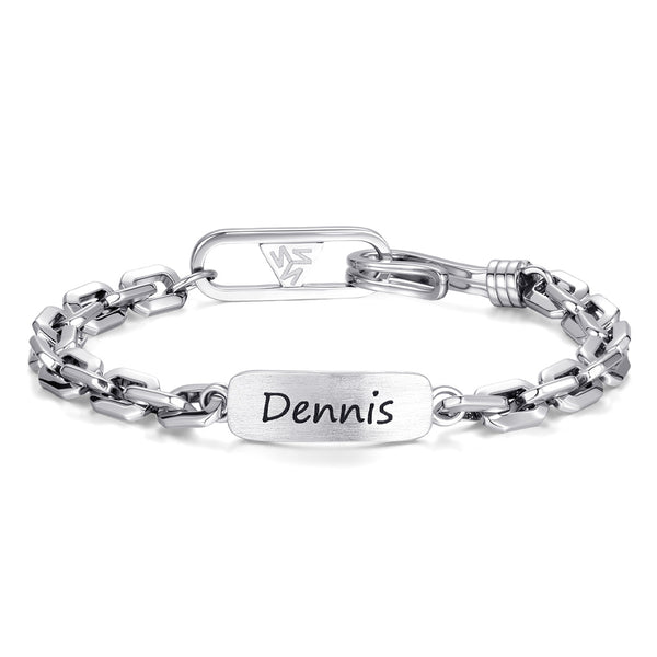6mm Silber Ankerkette Armband mit Gravur
