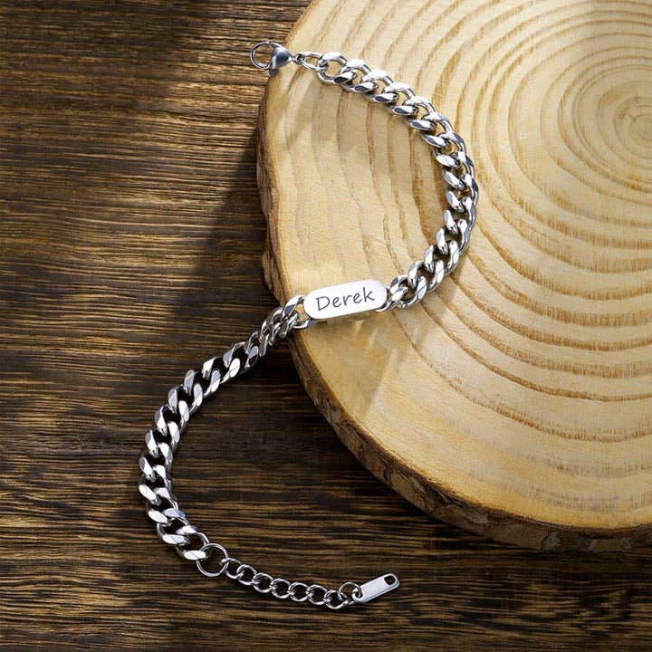 6mm 925 Silber Panzer Armband mit Namen Gravur für Herren Damen | Personalisierte Geschenke Armband für Männer - Remisia