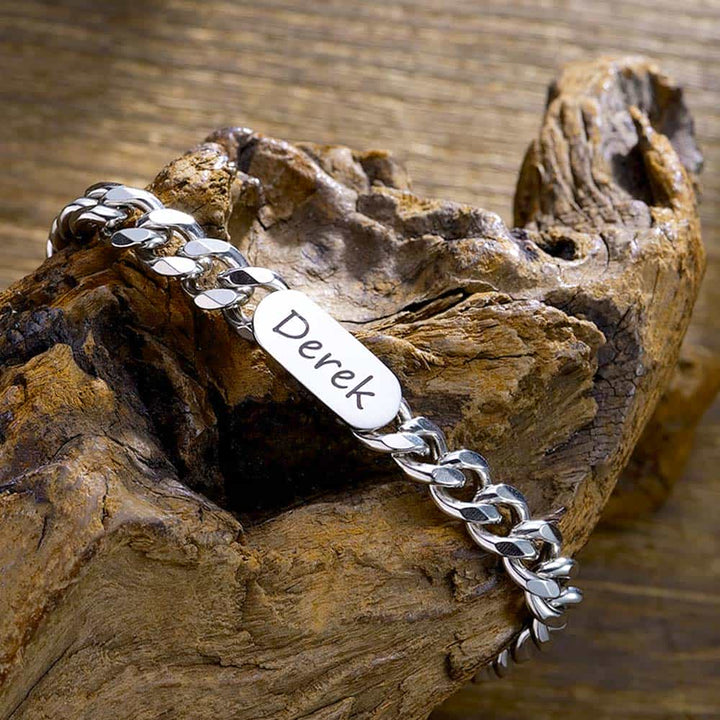 6mm 925 Silber Panzer Armband mit Namen Gravur für Herren Damen | Personalisierte Geschenke Armband für Männer - Remisia