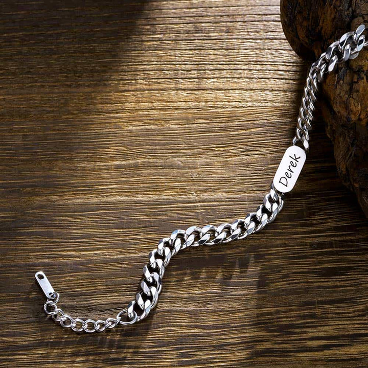 6mm 925 Silber Panzer Armband mit Namen Gravur für Herren Damen | Personalisierte Geschenke Armband für Männer - Remisia