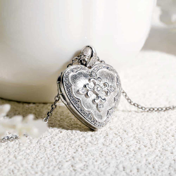 【Wasserdicht】Personalisierte Foto Medaillon Amulett mit Bild - Kreuz Herz