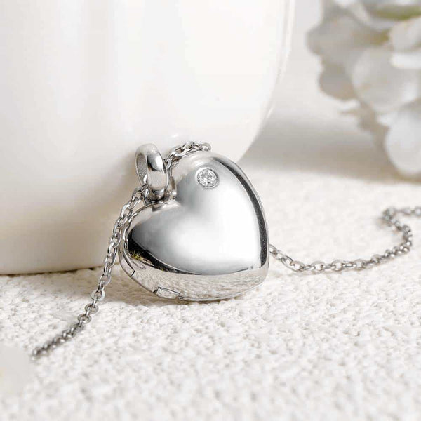 【Wasserdicht】Personalisierte Foto Medaillon Herz Kette mit Bild