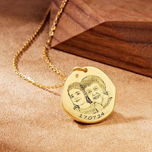 Personalisierte Erinnerung Kette mit Bild von Verstorbene